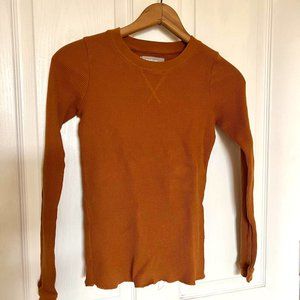 Everlane Organic Cotton Waffle Tee Burnt Orange